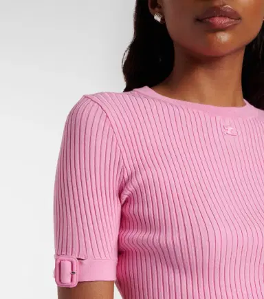 Courrèges Courrèges Logo ribbed-knit crop top | Thumbnail 3 Courrèges Courrèges Logo ribbed-knit crop top | Thumbnail 3