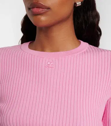 Courrèges Courrèges Logo ribbed-knit crop top | Thumbnail 4 Courrèges Courrèges Logo ribbed-knit crop top | Thumbnail 4