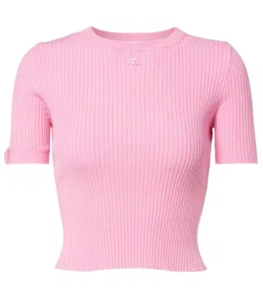 Courrèges Courrèges Logo ribbed-knit crop top | Thumbnail 1 Courrèges Courrèges Logo ribbed-knit crop top | Thumbnail 1