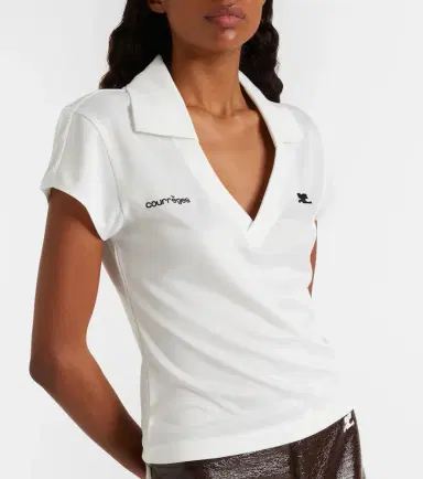 Courreges Courrèges Logo jersey polo shirt | Thumbnail 3 Courreges Courrèges Logo jersey polo shirt | Thumbnail 3