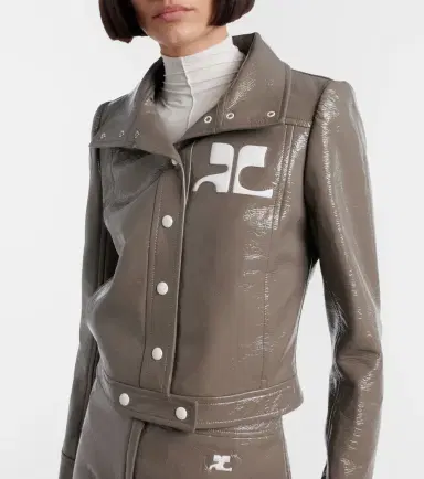 Courrèges Courrèges Logo vinyl cropped jacket | Thumbnail 4 Courrèges Courrèges Logo vinyl cropped jacket | Thumbnail 4
