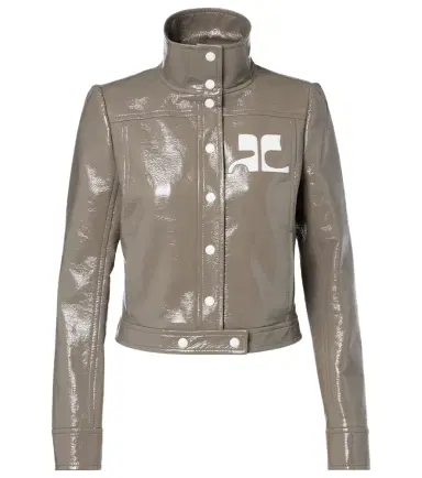 Courrèges Courrèges Logo vinyl cropped jacket | Thumbnail 1 Courrèges Courrèges Logo vinyl cropped jacket | Thumbnail 1