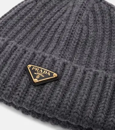 Prada Logo ribbed-knit wool and cashmere beanie | Thumbnail 4 Prada Logo ribbed-knit wool and cashmere beanie | Thumbnail 4