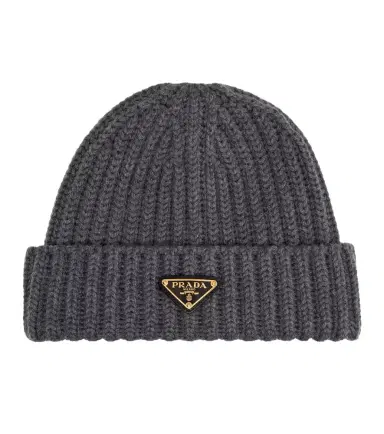 Prada Logo ribbed-knit wool and cashmere beanie | Thumbnail 1 Prada Logo ribbed-knit wool and cashmere beanie | Thumbnail 1