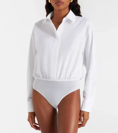 Max Mara Aere cotton poplin and tulle bodysuit | Thumbnail 3 Max Mara Aere cotton poplin and tulle bodysuit | Thumbnail 3