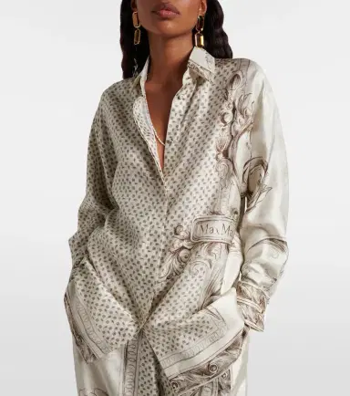 Max Mara Grado printed silk satin shirt | Thumbnail 4 Max Mara Grado printed silk satin shirt | Thumbnail 4