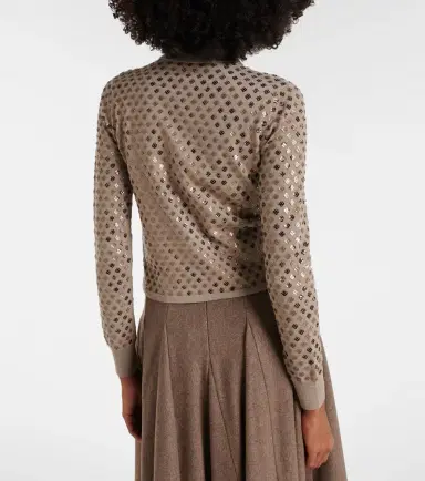 Max Mara Ragno sequined virgin wool cardigan | Thumbnail 2 Max Mara Ragno sequined virgin wool cardigan | Thumbnail 2