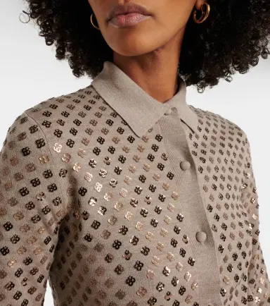 Max Mara Ragno sequined virgin wool cardigan | Thumbnail 5 Max Mara Ragno sequined virgin wool cardigan | Thumbnail 5