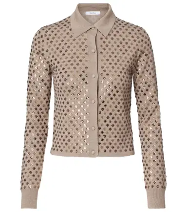 Max Mara Ragno sequined virgin wool cardigan | Thumbnail 1 Max Mara Ragno sequined virgin wool cardigan | Thumbnail 1