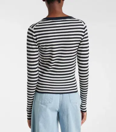 Max Mara Striped cashmere Henley sweater | Thumbnail 4 Max Mara Striped cashmere Henley sweater | Thumbnail 4