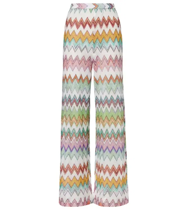 Zigzag lamé wide-leg pants Zigzag lamé wide-leg pants