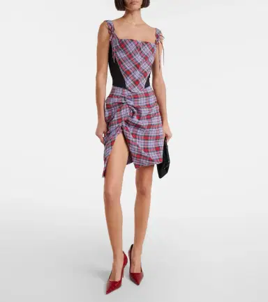 Vivienne Westwood Puppy tartan linen and mesh bustier top | Thumbnail 3 Vivienne Westwood Puppy tartan linen and mesh bustier top | Thumbnail 3