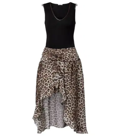 Jacques Wei Lace-trimmed leopard-print asymmetric midi dress | Thumbnail 1 Jacques Wei Lace-trimmed leopard-print asymmetric midi dress | Thumbnail 1