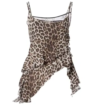 Jacques Wei Leopard-print ruffled silk camisole | Thumbnail 1 Jacques Wei Leopard-print ruffled silk camisole | Thumbnail 1