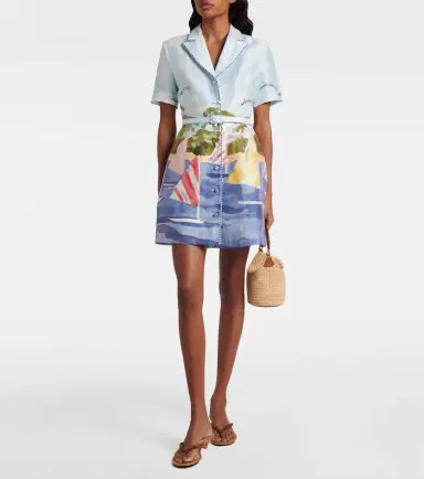 Leo Lin Brigitte linen-blend canvas minidress | Thumbnail 2 Leo Lin Brigitte linen-blend canvas minidress | Thumbnail 2