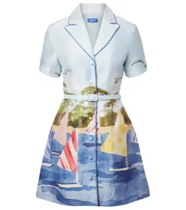 Leo Lin Brigitte linen-blend canvas minidress | Thumbnail 1 Leo Lin Brigitte linen-blend canvas minidress | Thumbnail 1