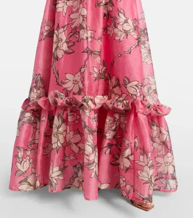 Leo Lin Isabelle floral ruffled linen-blend gown | Thumbnail 2 Leo Lin Isabelle floral ruffled linen-blend gown | Thumbnail 2