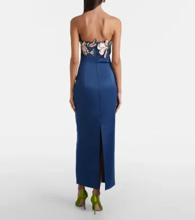 Leo Lin Ava floral-appliqué strapless midi dress | Thumbnail 2 Leo Lin Ava floral-appliqué strapless midi dress | Thumbnail 2