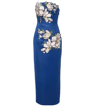 Leo Lin Ava floral-appliqué strapless midi dress | Thumbnail 1 Leo Lin Ava floral-appliqué strapless midi dress | Thumbnail 1