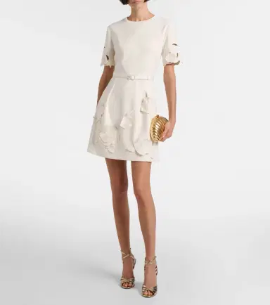 Leo Lin Aurelie belted floral-appliqué minidress | Thumbnail 5 Leo Lin Aurelie belted floral-appliqué minidress | Thumbnail 5