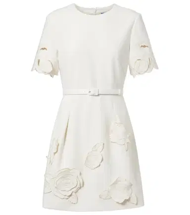 Leo Lin Aurelie belted floral-appliqué minidress | Thumbnail 1 Leo Lin Aurelie belted floral-appliqué minidress | Thumbnail 1