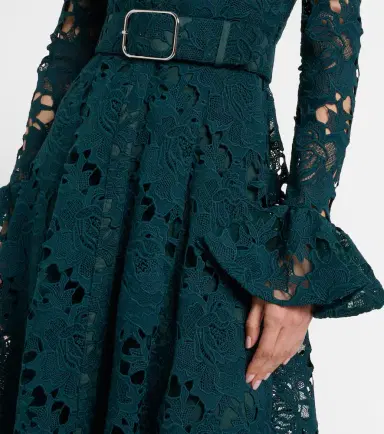 Leo Lin Aliyah belted lace midi dress | Thumbnail 3 Leo Lin Aliyah belted lace midi dress | Thumbnail 3