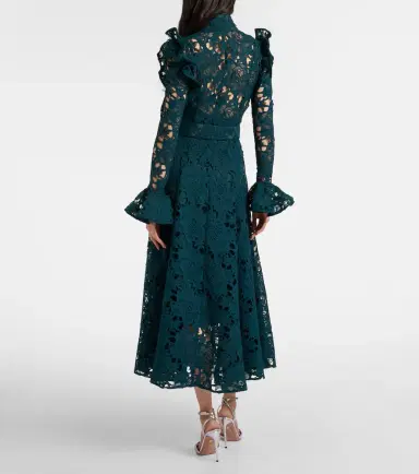 Leo Lin Aliyah belted lace midi dress | Thumbnail 4 Leo Lin Aliyah belted lace midi dress | Thumbnail 4