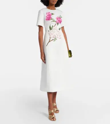 Leo Lin Caroline floral-appliqué midi dress | Thumbnail 2 Leo Lin Caroline floral-appliqué midi dress | Thumbnail 2