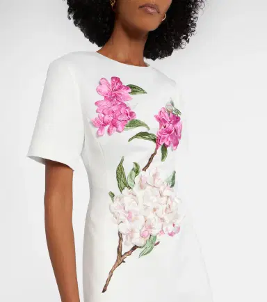 Leo Lin Caroline floral-appliqué midi dress | Thumbnail 4 Leo Lin Caroline floral-appliqué midi dress | Thumbnail 4