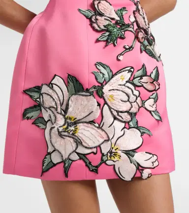 Leo Lin Floral-appliqué embroidered minidress | Thumbnail 3 Leo Lin Floral-appliqué embroidered minidress | Thumbnail 3