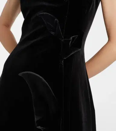 Leo Lin Cleo floral-appliqué velvet midi dress | Thumbnail 2 Leo Lin Cleo floral-appliqué velvet midi dress | Thumbnail 2