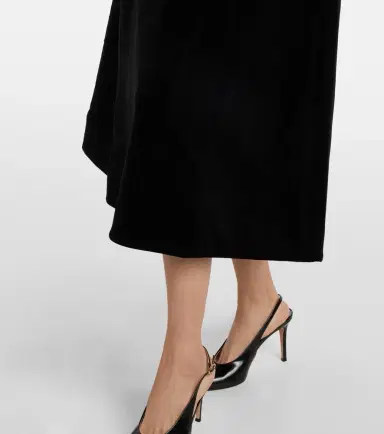 Leo Lin Cleo floral-appliqué velvet midi dress | Thumbnail 3 Leo Lin Cleo floral-appliqué velvet midi dress | Thumbnail 3