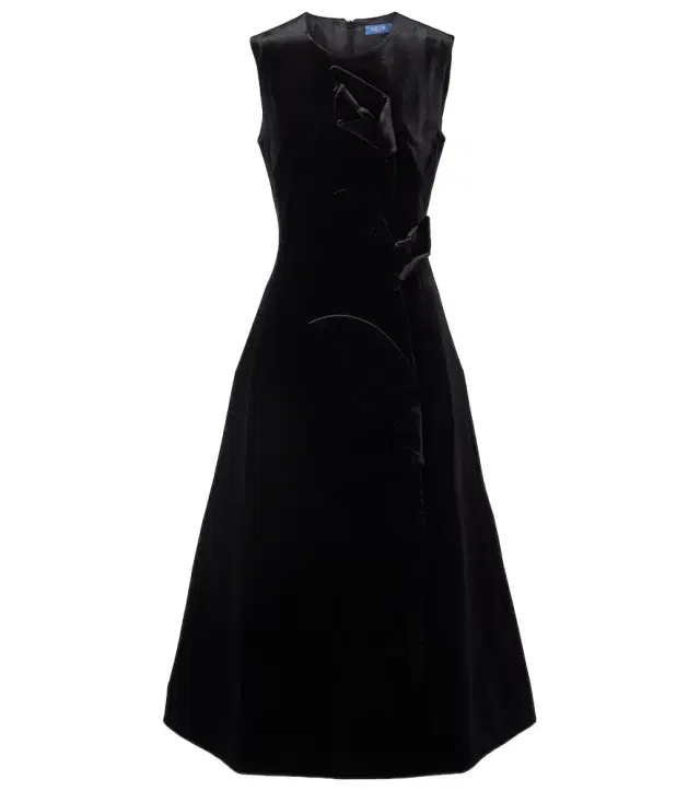 Cleo floral-appliqué velvet midi dress Cleo floral-appliqué velvet midi dress