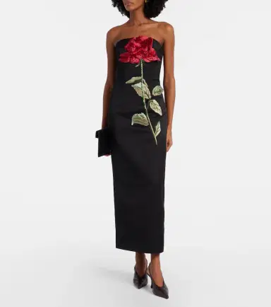 Leo Lin Rayna floral-appliqué midi dress | Thumbnail 2 Leo Lin Rayna floral-appliqué midi dress | Thumbnail 2