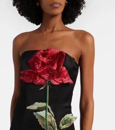 Leo Lin Rayna floral-appliqué midi dress | Thumbnail 5 Leo Lin Rayna floral-appliqué midi dress | Thumbnail 5