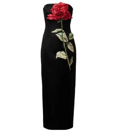 Leo Lin Rayna floral-appliqué midi dress | Thumbnail 1 Leo Lin Rayna floral-appliqué midi dress | Thumbnail 1