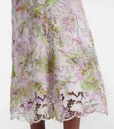Monique Lhuillier Belted lace midi dress | Thumbnail 2 Monique Lhuillier Belted lace midi dress | Thumbnail 2