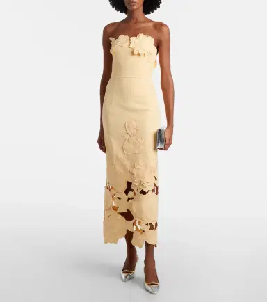 Leo Lin Rayna floral-appliqué strapless midi dress | Thumbnail 2 Leo Lin Rayna floral-appliqué strapless midi dress | Thumbnail 2