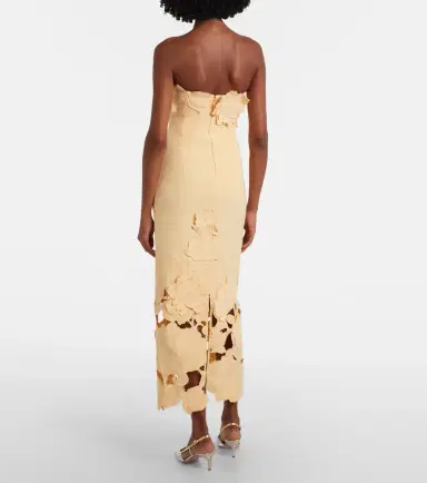 Leo Lin Rayna floral-appliqué strapless midi dress | Thumbnail 5 Leo Lin Rayna floral-appliqué strapless midi dress | Thumbnail 5