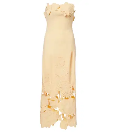 Leo Lin Rayna floral-appliqué strapless midi dress | Thumbnail 1 Leo Lin Rayna floral-appliqué strapless midi dress | Thumbnail 1