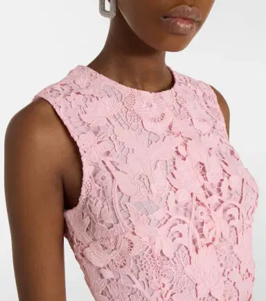 Monique Lhuillier Floral belted lace midi dress | Thumbnail 3 Monique Lhuillier Floral belted lace midi dress | Thumbnail 3