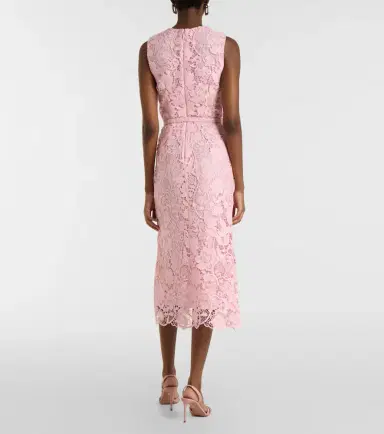 Monique Lhuillier Floral belted lace midi dress | Thumbnail 5 Monique Lhuillier Floral belted lace midi dress | Thumbnail 5