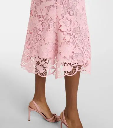 Monique Lhuillier Floral belted lace midi dress | Thumbnail 6 Monique Lhuillier Floral belted lace midi dress | Thumbnail 6