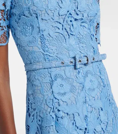 Monique Lhuillier Belted lace midi dress | Thumbnail 2 Monique Lhuillier Belted lace midi dress | Thumbnail 2