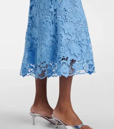 Monique Lhuillier Belted lace midi dress | Thumbnail 3 Monique Lhuillier Belted lace midi dress | Thumbnail 3