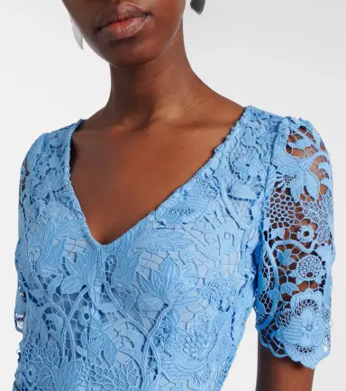 Monique Lhuillier Belted lace midi dress | Thumbnail 5 Monique Lhuillier Belted lace midi dress | Thumbnail 5