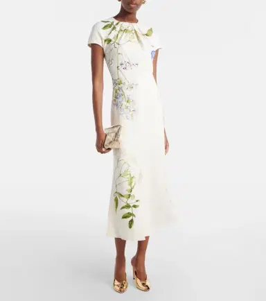 Monique Lhuillier Floral midi dress | Thumbnail 3 Monique Lhuillier Floral midi dress | Thumbnail 3