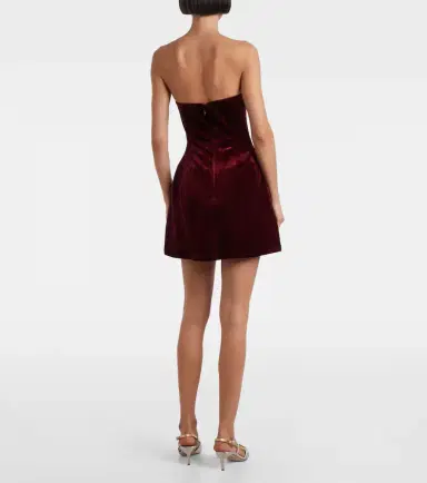 Leo Lin Rosario floral-appliqué velvet minidress | Thumbnail 3 Leo Lin Rosario floral-appliqué velvet minidress | Thumbnail 3