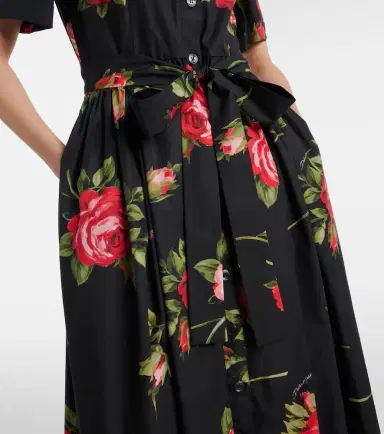 Dolce & Gabbana Belted floral cotton shirt midi dress | Thumbnail 4 Dolce & Gabbana Belted floral cotton shirt midi dress | Thumbnail 4