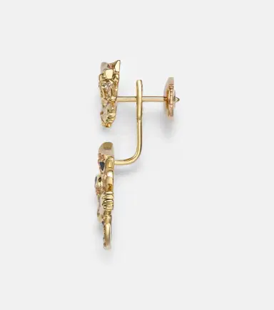 Yvonne Léon Yvonne Léon Puce & Dessous Léopard 9kt gold single earring with gemstones | Thumbnail 2 Yvonne Léon Yvonne Léon Puce & Dessous Léopard 9kt gold single earring with gemstones | Thumbnail 2